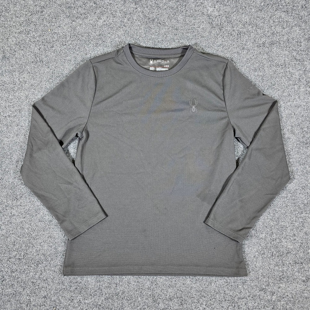 Spyder Mens Large Gray Long Sleeve Performance Shirt Textured Activewear Tee